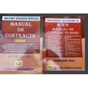 Puri Publication's Military Engineer Services [MES] Manual on Contracts 2020 with Supplementry Instructions to MES Manual on Contracts 2020 